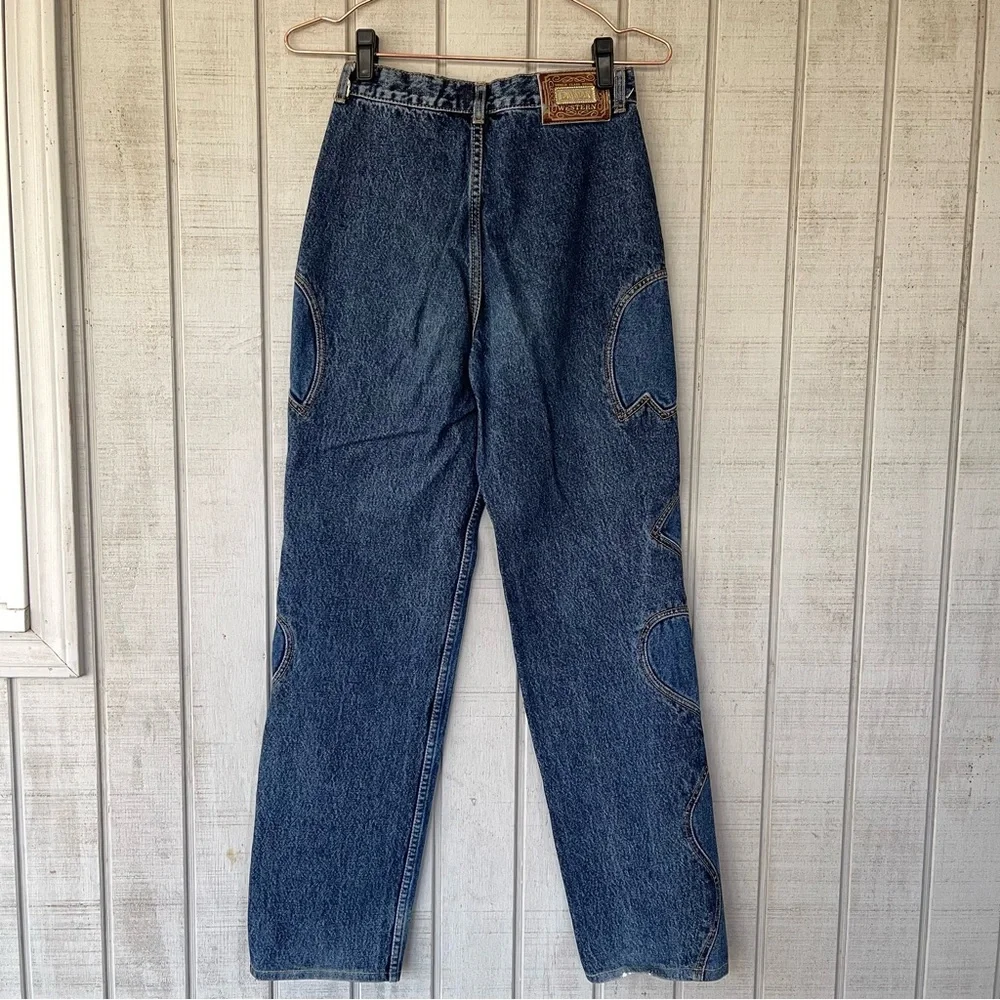 ✨ Vintage Lawman Western Jeans High Rise Tapered Dark Wash 26 - Picture 9 of 9